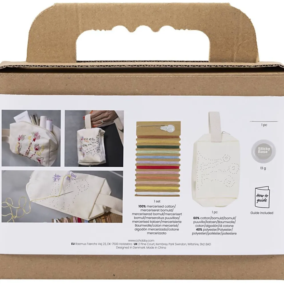 Mini DIY Kit Broderi, Sminkväska, cream, 1 förp.