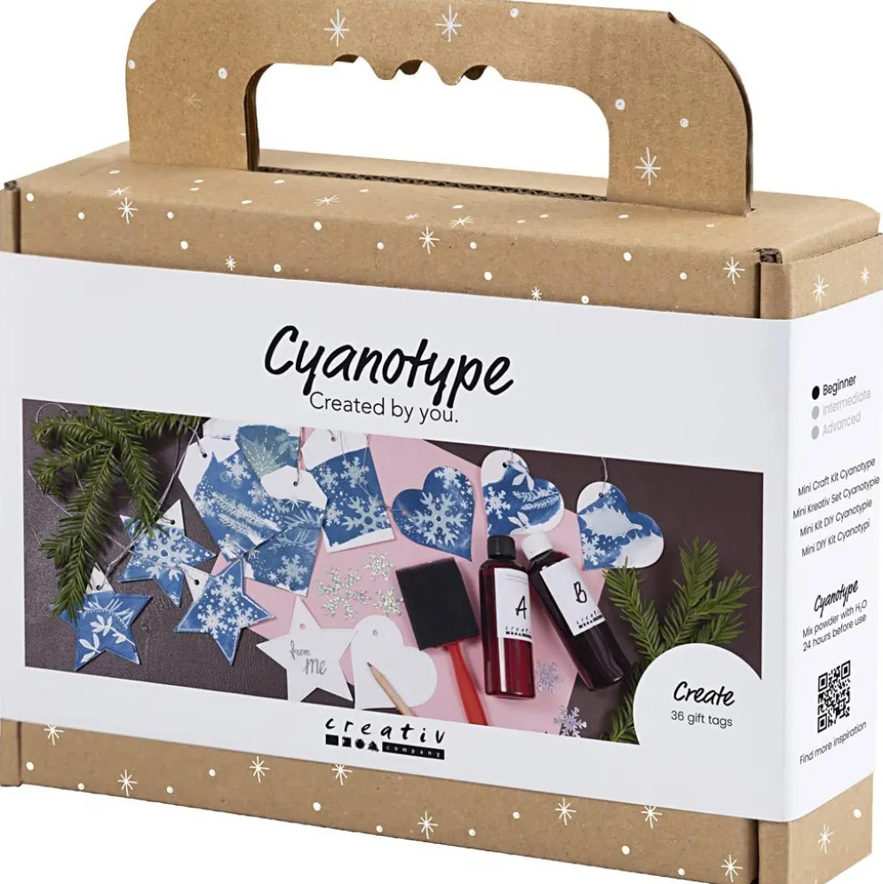 Mini DIY Kit Cyanotypi, Presentetiketter, blå, silver, 1 förp.
