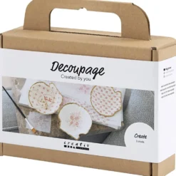 Mini DIY Kit Decoupage, Musselskal, softrosa, 1 förp.