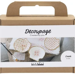 Mini DIY Kit Decoupage, Musselskal, softrosa, 1 förp.