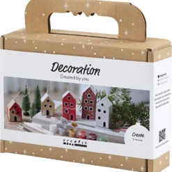 Mini DIY Kit Dekoration, Hus, julfärger, 1 förp.