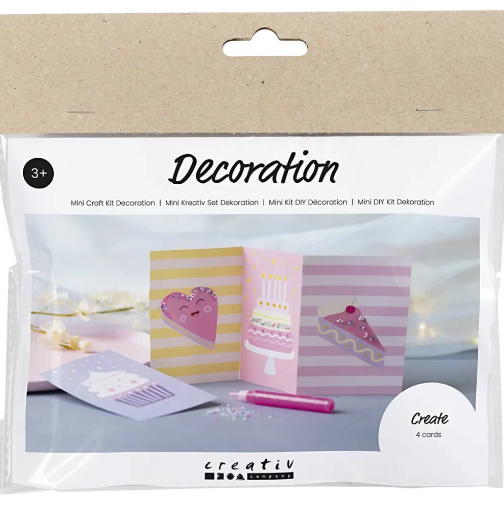 Mini DIY Kit Dekoration, Kakor, pastellrosa, pastelllila, pastellgul, 1 förp.