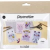 Mini DIY Kit Dekoration, Monster Collage, pastellblå, pastellgrön, pastellrosa, pastelllila, 1 förp.