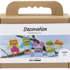 Mini DIY Kit Dekoration, Möss och ugglor, mixade färger, 1 förp.