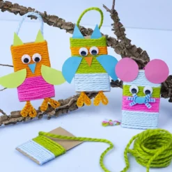 Mini DIY Kit Dekoration, Möss och ugglor, mixade färger, 1 förp.