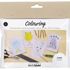 Mini DIY Kit Färgläggning, Monster, mixade färger, 1 förp.