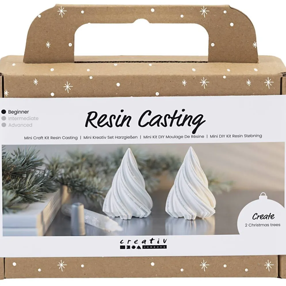 Mini DIY Kit Gjutharts, Julgranar, vit, 1 förp.