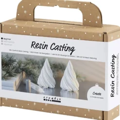 Mini DIY Kit Gjutharts, Julgranar, vit, 1 förp.