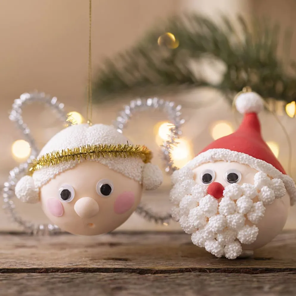 Mini DIY Kit Julgranskulor, Jultomte och ängel, 1 förp.