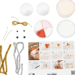 Mini DIY Kit Julgranskulor, Jultomte och ängel, 1 förp.