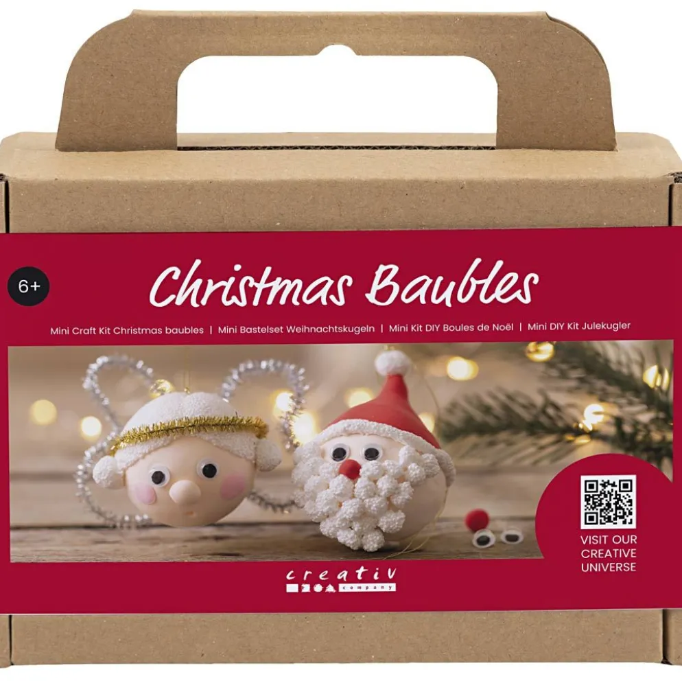Mini DIY Kit Julgranskulor, Jultomte och ängel, 1 förp.