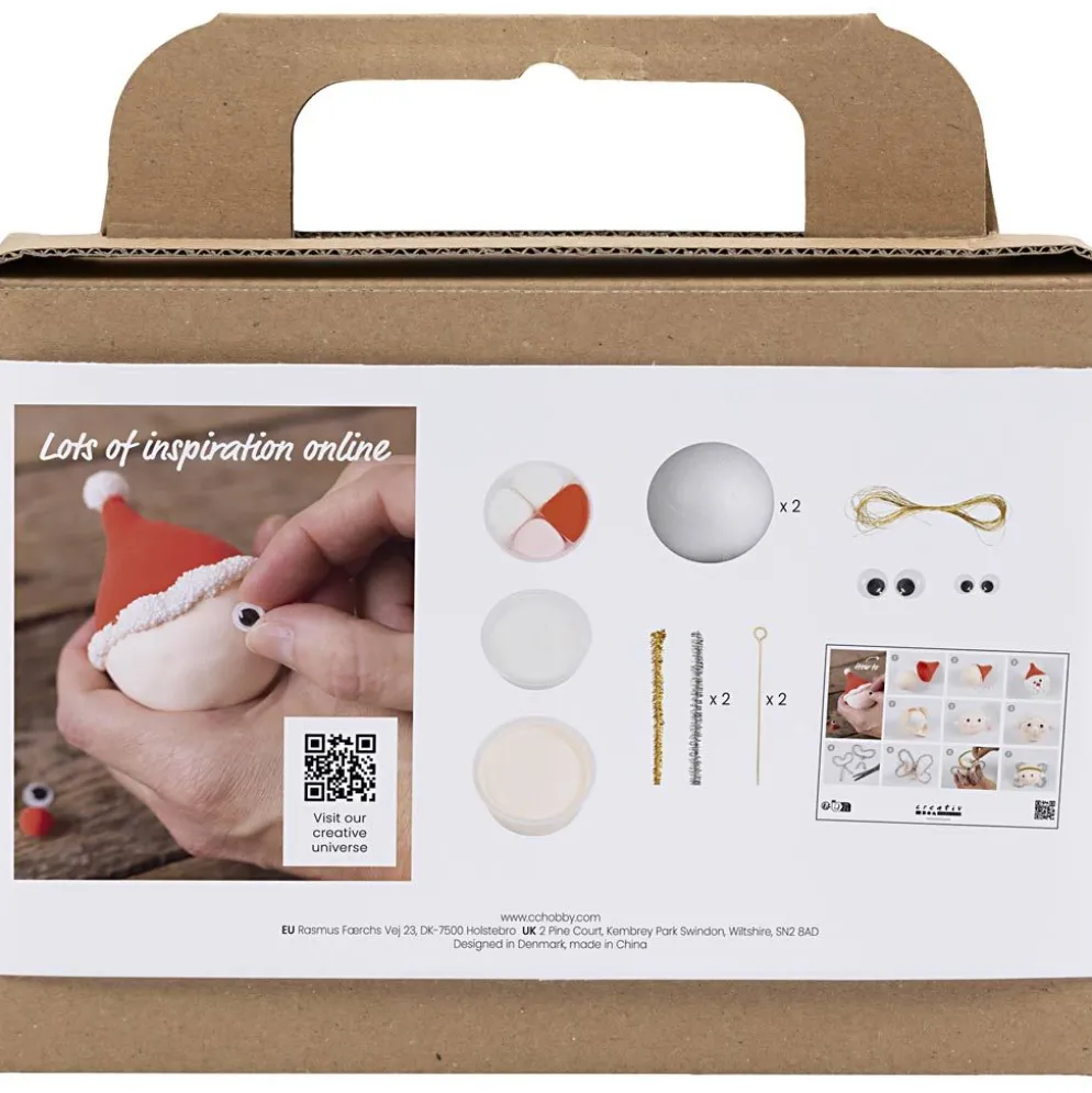 Mini DIY Kit Julgranskulor, Jultomte och ängel, 1 förp.