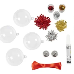 Mini DIY Kit Julgranskulor, Paljetter, 1 förp.