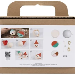 Mini DIY Kit Julgranskulor, Röda och gröna nissar, 1 förp.