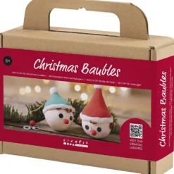 Mini DIY Kit Julgranskulor, Röda och gröna nissar, 1 förp.