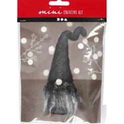 Mini DIY Kit, Jultomte, H: 13 cm, gråmelerad, 1 förp.