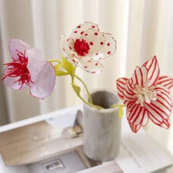Mini DIY Kit Kräppapper, Blommor, pastellfärger, 1 förp.