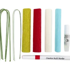 Mini DIY Kit Kräppapper, Kräppblommor, pastellfärger, 1 förp.