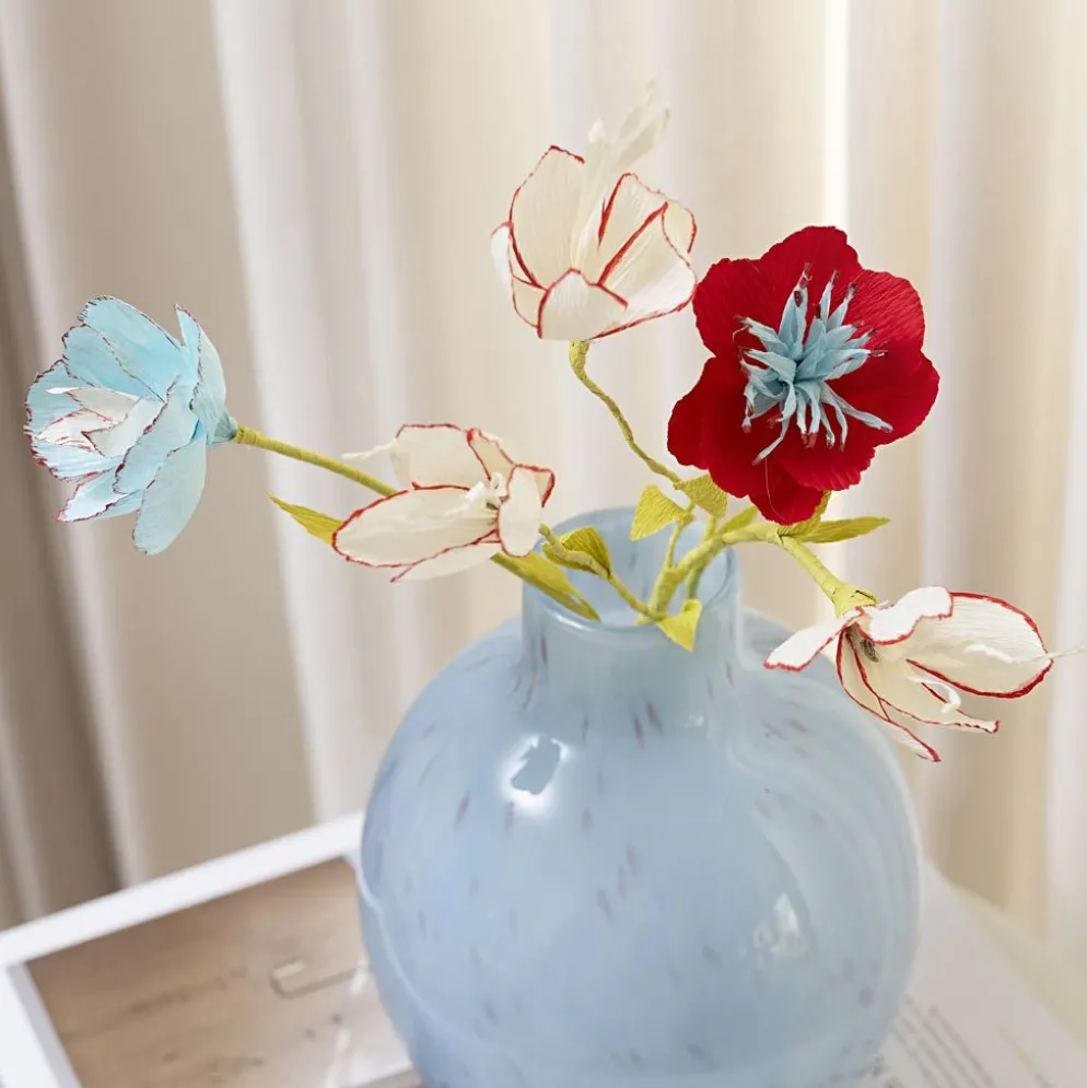 Mini DIY Kit Kräppapper, Kräppblommor, pastellfärger, 1 förp.