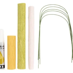Mini DIY Kit Kräppapper, Körsbärskvist, Stretchbarhet: 180%, 1 förp.