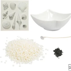 Mini DIY Kit Ljusgjutning, Snäckskal, grå, off white, 1 förp.