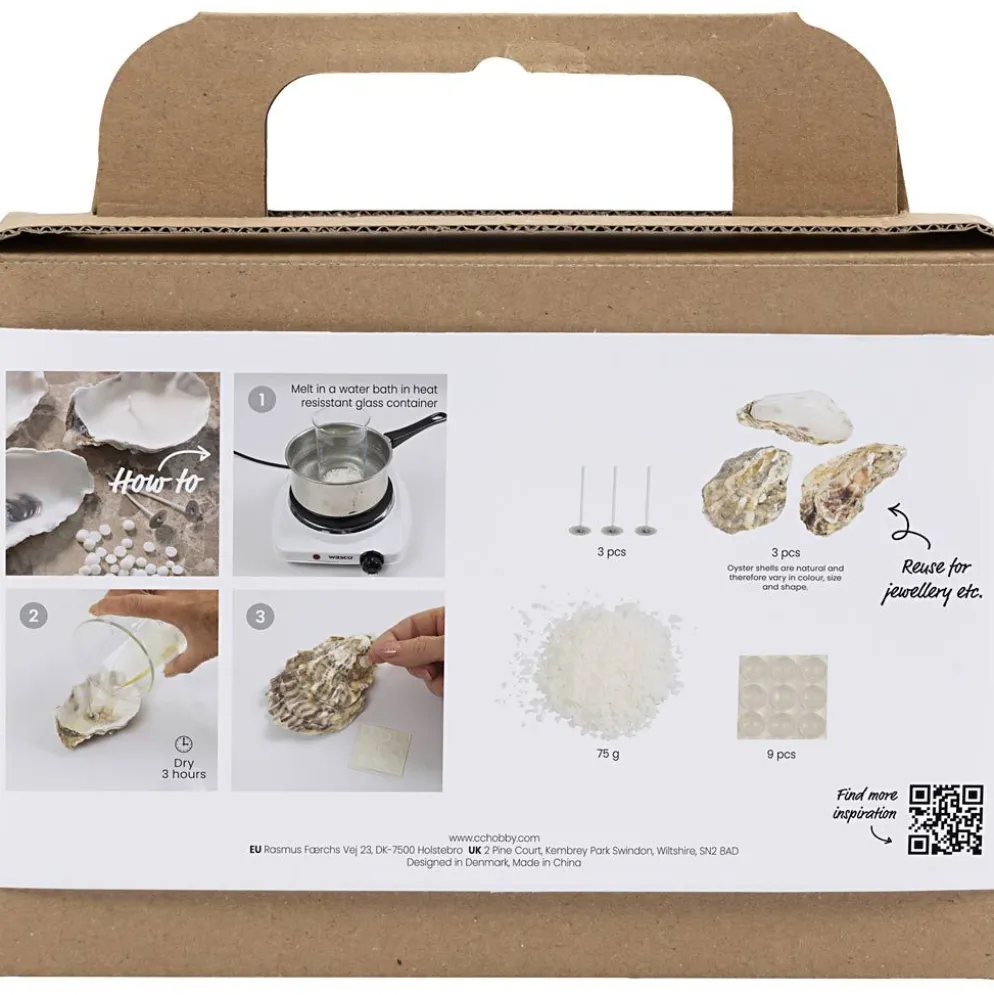 Mini DIY Kit Ljustillverkning, Sojaljus i ostronskal, off white, 1 förp.