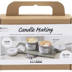 Mini DIY Kit Ljustillverkning, Sojaljus med aventurin och ametist, cream, off white, 1 förp.