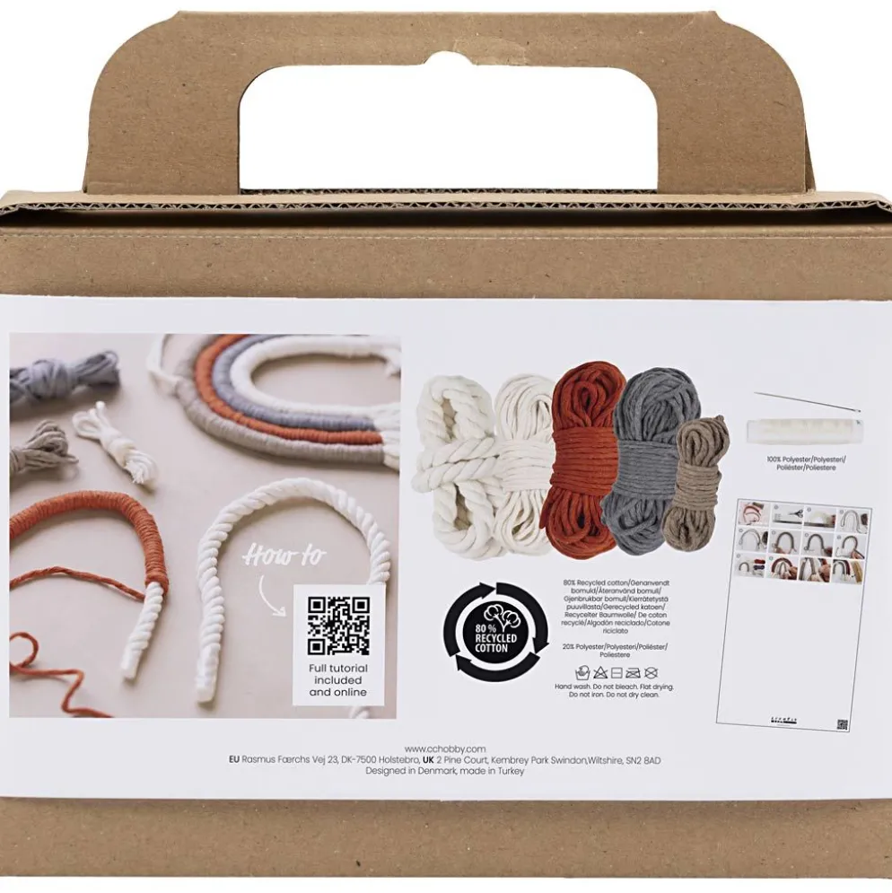 Mini DIY Kit Makramé, Regnbåge, 1 förp.