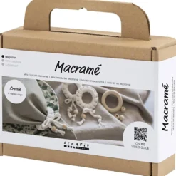 Mini DIY Kit Makramé, Servettring, off white, 1 förp.