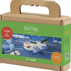 Mini DIY Kit målarfärger, Flygplan, blå/grön harmoni, 1 förp.