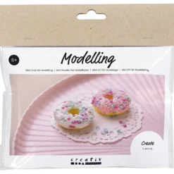Mini DIY Kit Modellera, Donuts, rosa, turkos, vit, gul, 1 förp.