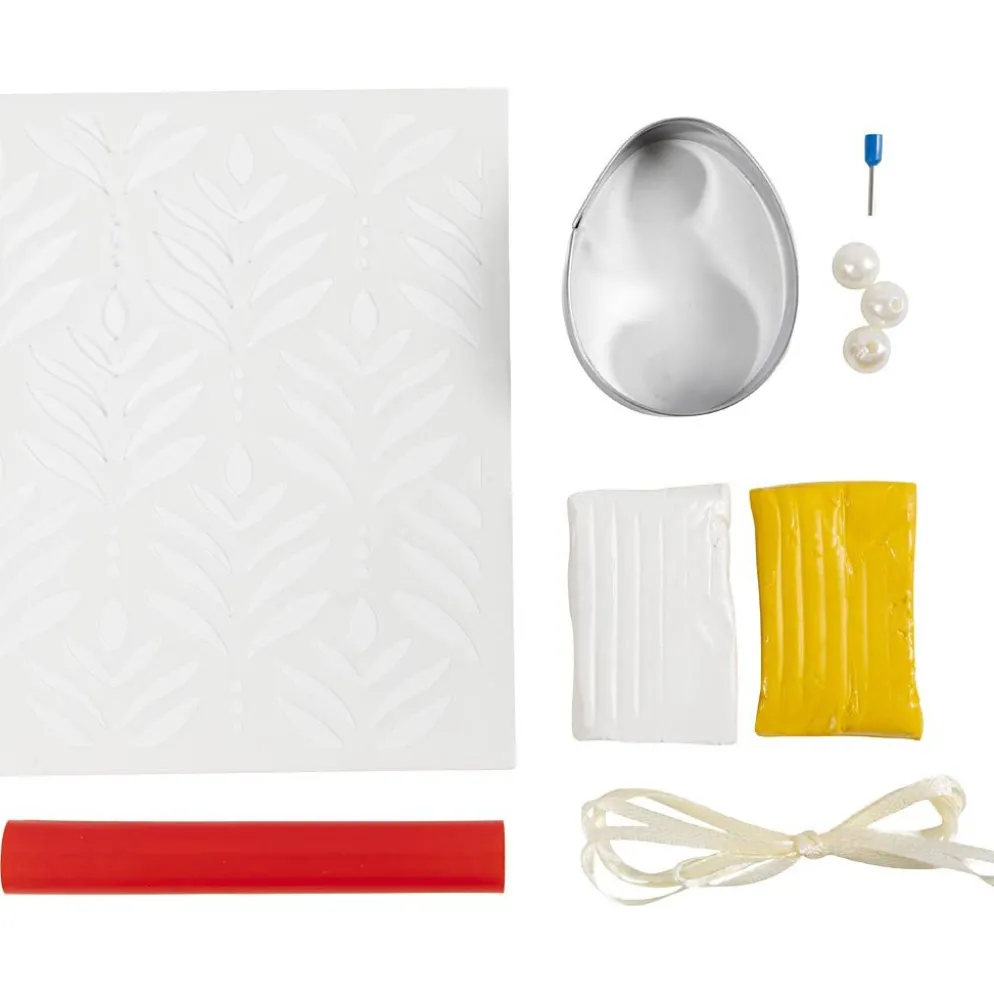 Mini DIY Kit Modellera, ägg, ljusgul, pastellfärger, 1 förp.
