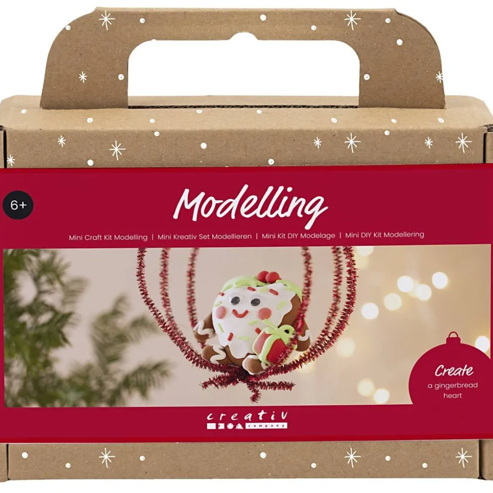 Mini DIY Kit Modellera, Hjärtformad julfigur, mixade färger, 1 förp.