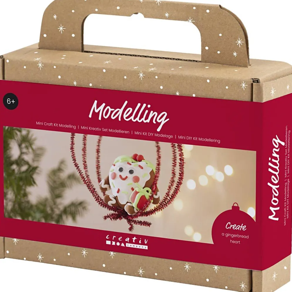 Mini DIY Kit Modellera, Hjärtformad julfigur, mixade färger, 1 förp.
