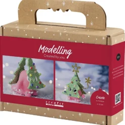 Mini DIY Kit Modellera, Julgransmonster, mixade färger, 1 förp.