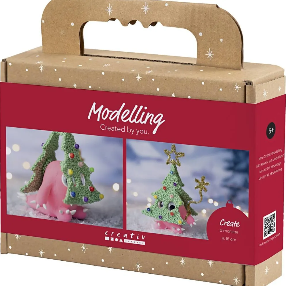 Mini DIY Kit Modellera, Julgransmonster, mixade färger, 1 förp.