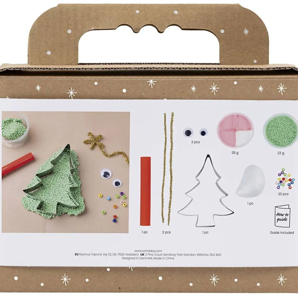 Mini DIY Kit Modellera, Julgransmonster, mixade färger, 1 förp.