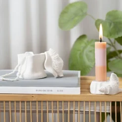 Mini DIY Kit Modellera, Ljushållare med skal, off white, 1 förp.