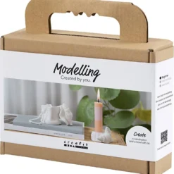 Mini DIY Kit Modellera, Ljushållare med skal, off white, 1 förp.