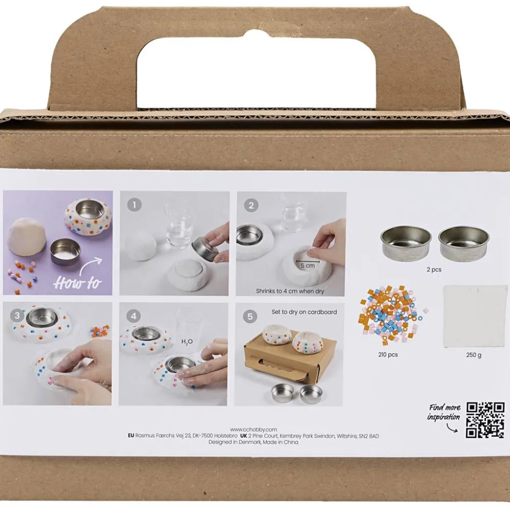 Mini DIY Kit Modellera, Ljusstakar, vit, 1 förp.
