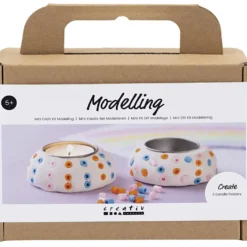 Mini DIY Kit Modellera, Ljusstakar, vit, 1 förp.