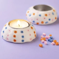 Mini DIY Kit Modellera, Ljusstakar, vit, 1 förp.
