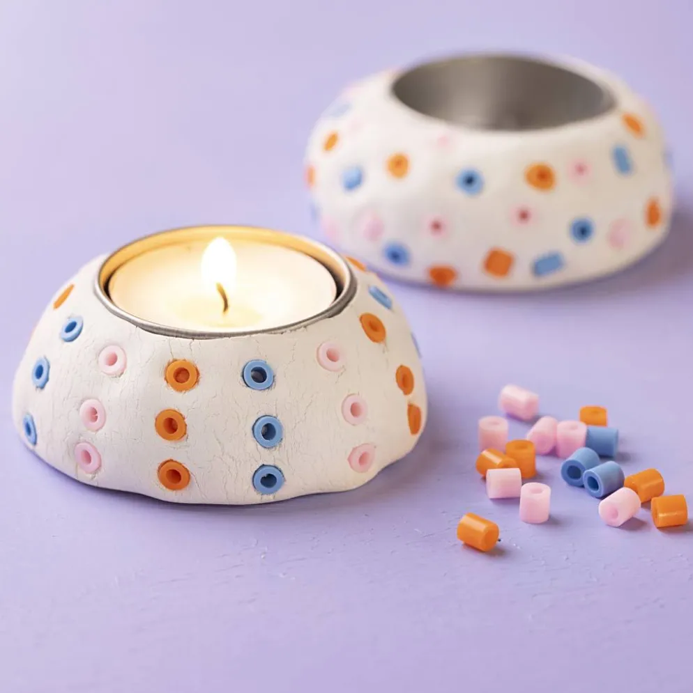 Mini DIY Kit Modellera, Ljusstakar, vit, 1 förp.
