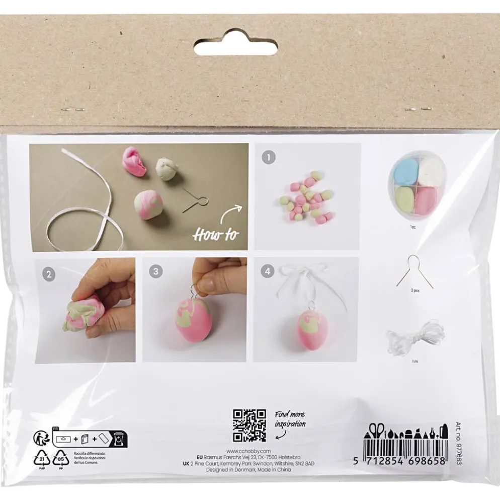 Mini DIY Kit Modellera, Marmorerade ägg, 1 förp.