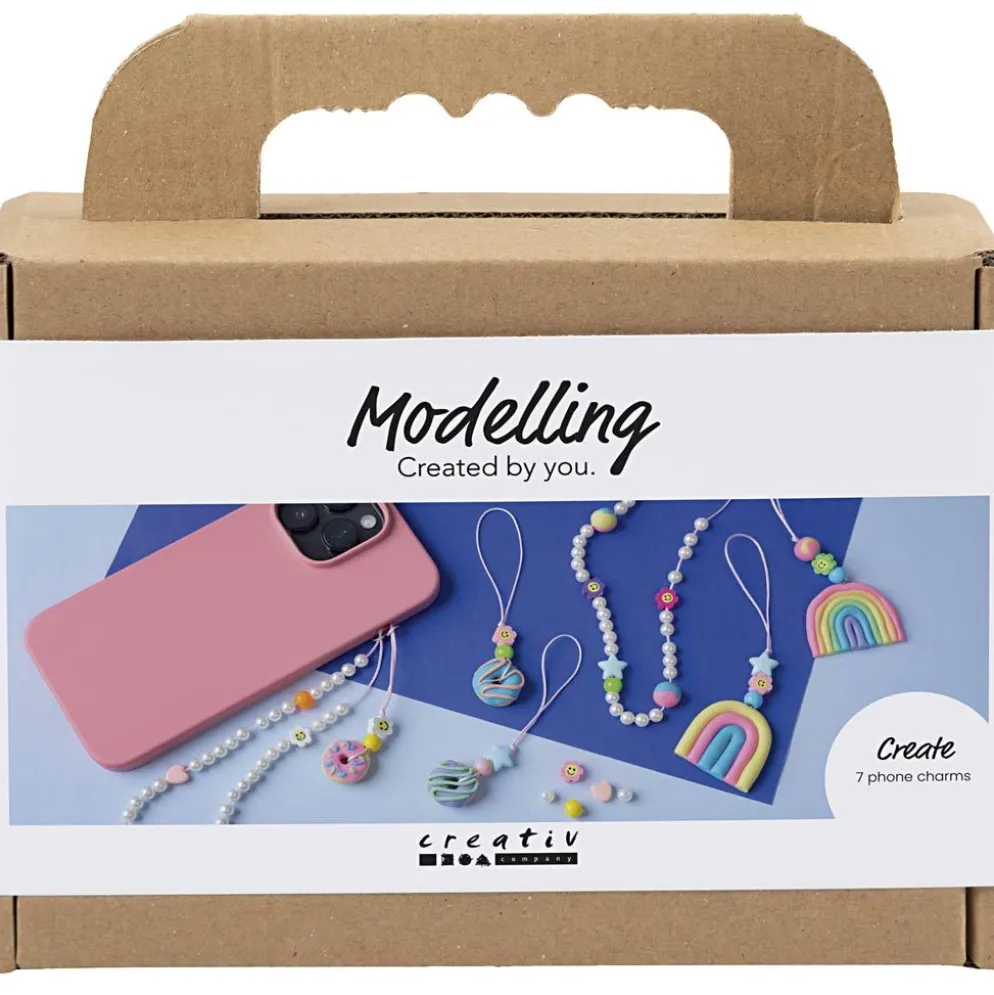 Mini DIY Kit Modellera, Mobilcharm, mixade färger, 1 förp.