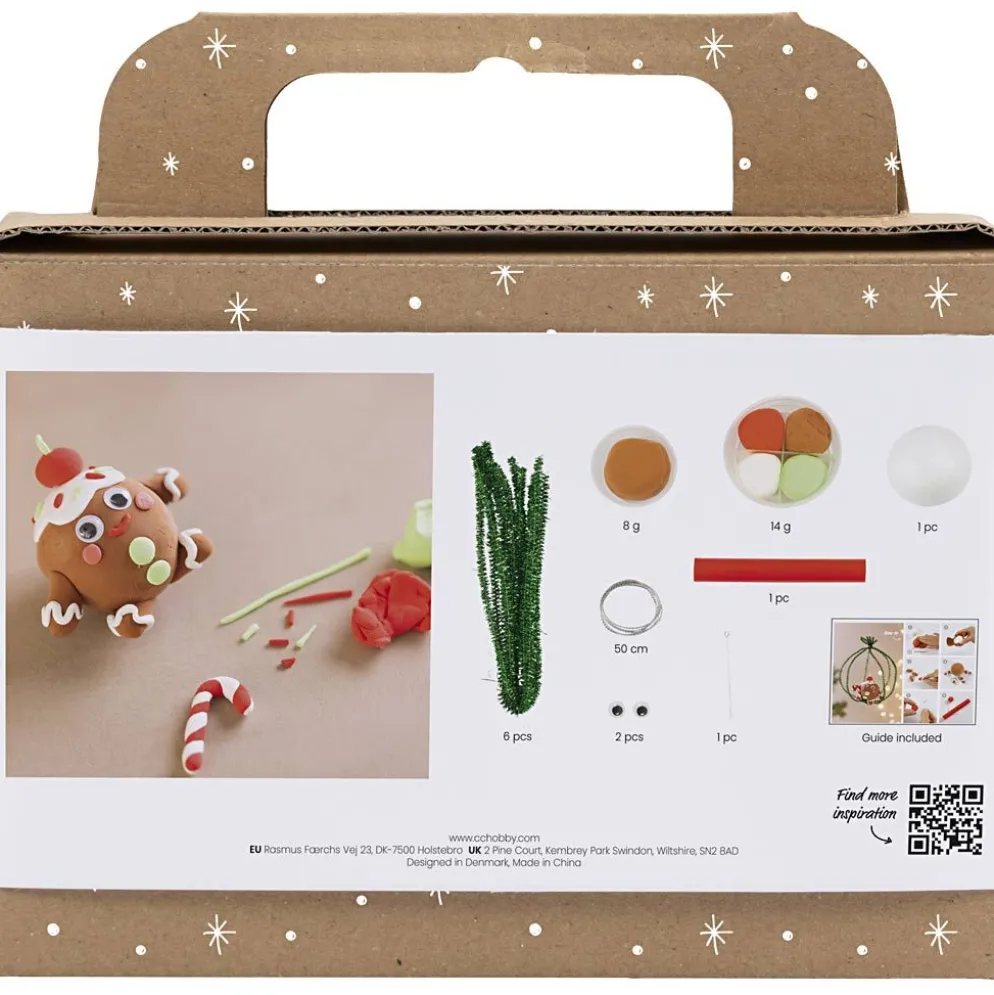 Mini DIY Kit Modellera, Pepparkaksgubbe, mixade färger, 1 förp.