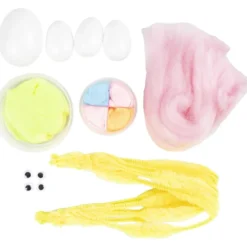 Mini DIY Kit Modellera, Påskfamilj, ljusblå, orange, pastellrosa, ljusgul, 1 förp.