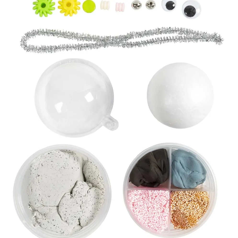 Mini DIY Kit Modellera, robot, grå, rosa, 1 förp.