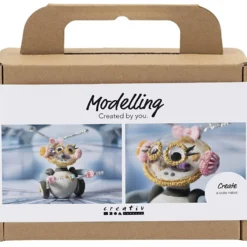 Mini DIY Kit Modellera, robot, grå, rosa, 1 förp.