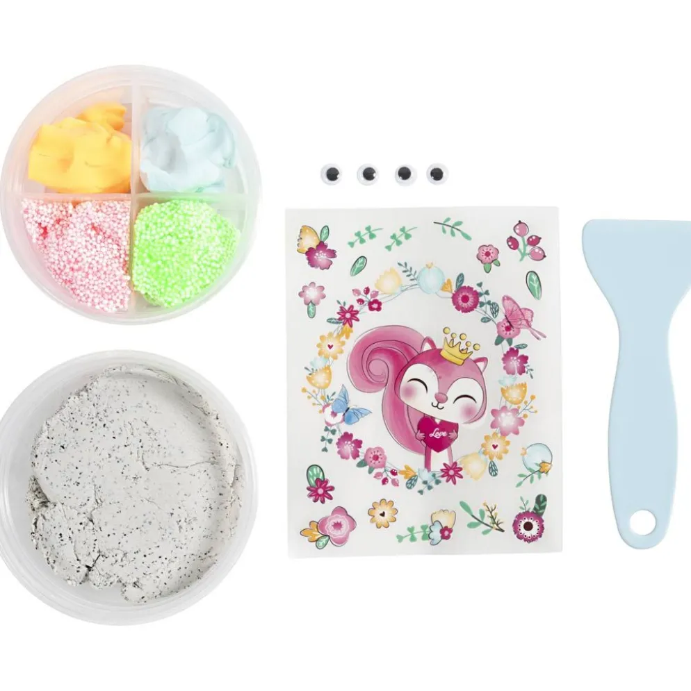 Mini DIY Kit Modellera, Sten med insekt, grå, ljusrosa, ljusturkos, 1 förp.